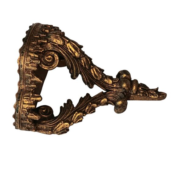 Vintage Wall Shelf Gold Ornate Italian Rococo Hollywood Regency Plastic 9x8x4.5 - Picture 3 of 16